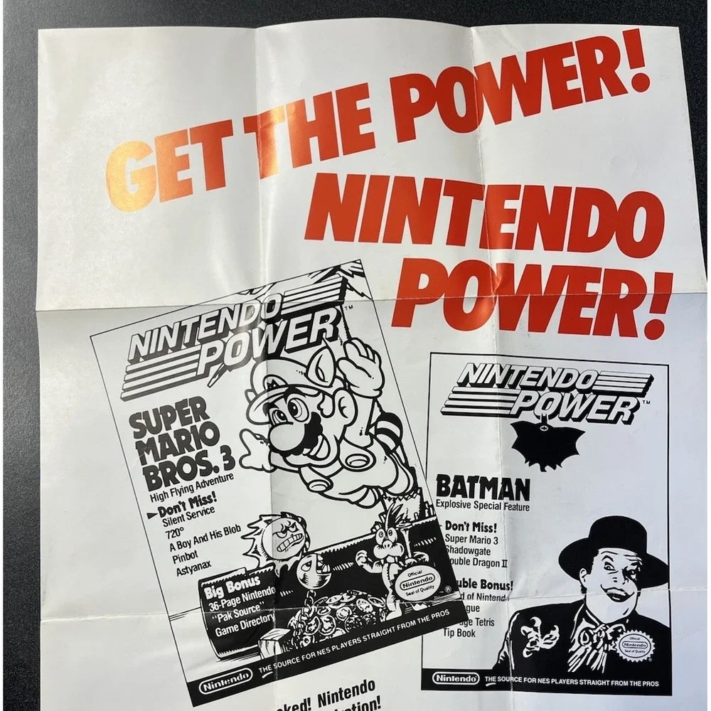 Get The Power Super Nintendo SNES 1991 Nintendo Power Insert Poster GP-SNS-USA-1